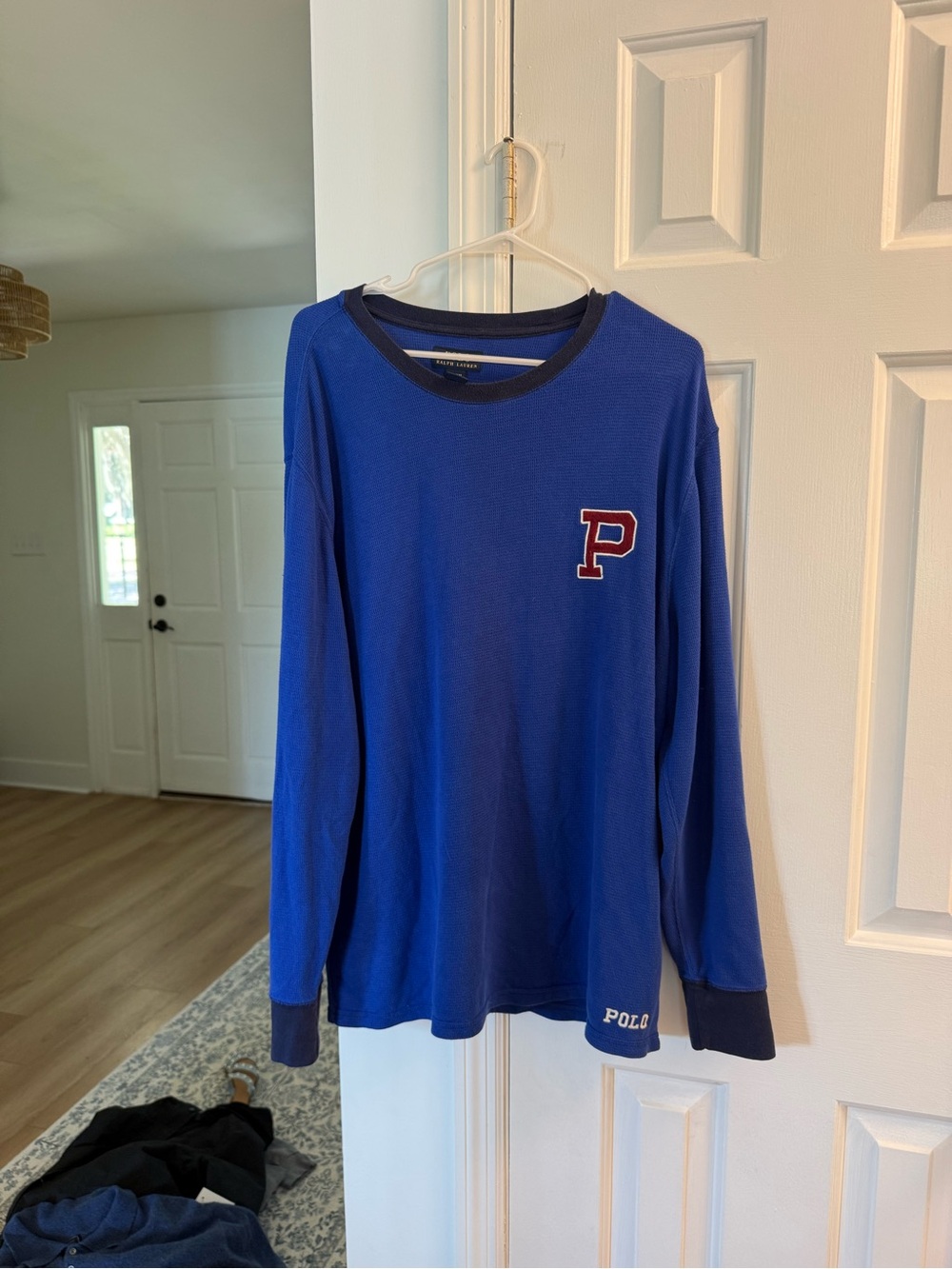 Polo by Ralph Lauren Royal Blue Long-Sleeve Kids Pajama Top with Red P Patch